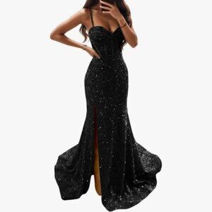 Sevintage Sequin Mermaid Style Prom Dress